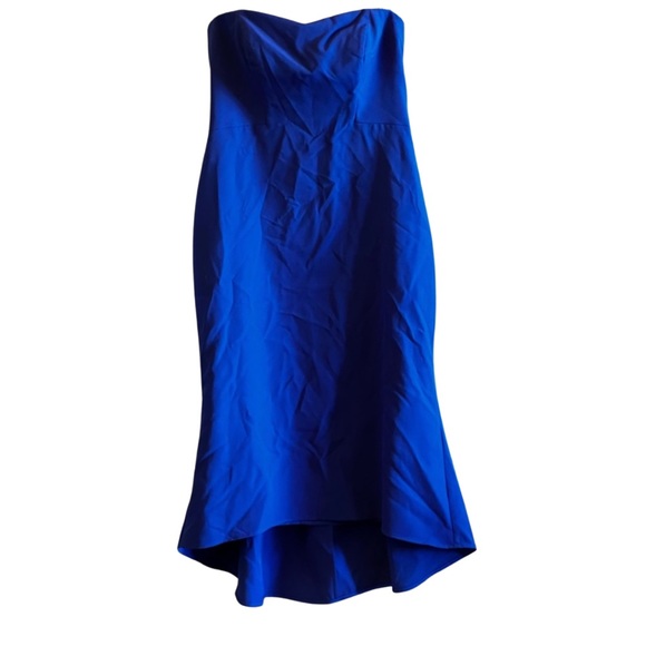 🌟2xHOST PICK Vince Camuto Strapless High Low Mermaid Midi Dress | Blue | Size 8 - Picture 1 of 8